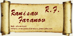 Ranisav Faranov vizit kartica